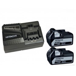 PACK HITACHI HIKOKI 18V 2 BATTERIES BSL1850 5Ah Li-ion + CHARGEUR UC18YFSL