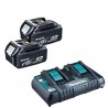 Makita DC18RD + 2 x BL1850B 5Ah chargeur et batteries compatibles 18v ou 36v Li-ion LXT