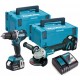 MAKITA DLX2210TJ1 perceuse + meuleuse (2 x 5Ah) brushless 18v Li-ion