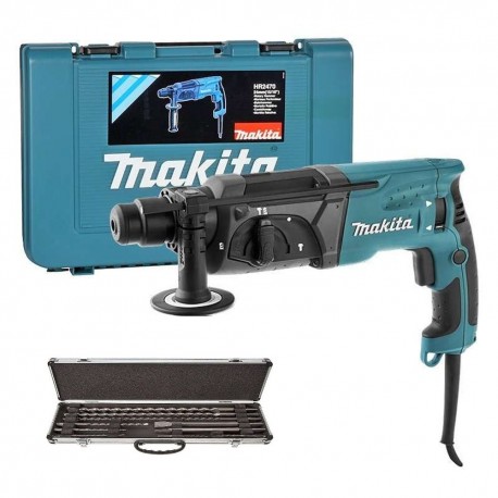 MAKITA HR2470 PERFORATEUR BURINEUR SDS+ 2,4J 780W 3 FONCTIONS + coffret 10 pièces