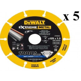 Lot de 5 disques Dewalt DT40252 métal 125mm