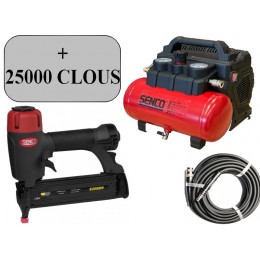 Lot Compresseur SENCO AC19306BL-Cloueur S200BN-25000 clous 15/22/30/40/50-flexible 10m
