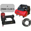 Lot Compresseur SENCO AC19306BL + TJEP Flexible 10mètres + Cloueur SENCO S200BN 25000 clous TJEP 15/22/30/40/50
