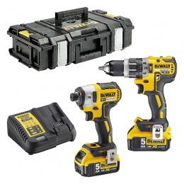 LOT PERCEUSE DEWALT DCD796 + VISSEUSE A CHOC DCF887 18v (2 x 5Ah)