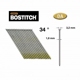 4000 clous 1.8 x 25 mm BOSTITCH DA1525 clous de finition galva DA 15GA (tête D) Brads sans gaz