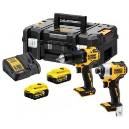 LOT PERCEUSE DEWALT DCD709 + VISSEUSE A CHOC DCF809 18v (2 x 5Ah)