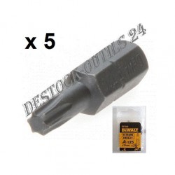 DEWALT 5 EMBOUTS IMPACT VIS TORX T30 25mm spécial visseuse à choc