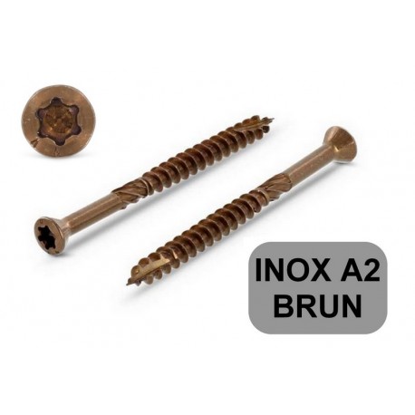 200 vis terrasse inox A2 bruni Tête réduite Torx TX25