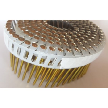 3150 CLOUS NORFIX ROULEAUX PLATS 15/16° 2.5 x 45 crantés Inox A4 Bombée liaison pvc (carton détaillé)