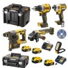 PACK 5 OUTILS DEWALT ,4 batteries 5Ah 18v,2 chargeurs + disque.DCD800/DCF887/DCH273/DCG405/DCL182-XJ