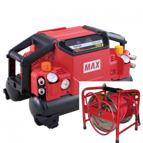Compresseur Max AKHL1320E haute pression 34 bars + enrouleur 30 mètres Max SD630A2