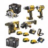 PACK 6 OUTILS DEWALT ,4 batteries 5Ah 18v,2 chargeurs.DCD800/DCF887/DCH273/DCG405/DCS572/DCL182-XJ