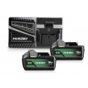 LOT 2 BATTERIES HITACHI BSL1840 4Ah Li-ion + CHARGEUR UC18YFSL