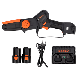 Tronçonneuse élagueuse BAHCO BCL104 inclus 2 batteries 10.8V 2.6Ah