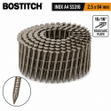 3600 CLOUS BOSTITCH F25R64SS316Q ROULEAUX PLATS 15/16° 2.5 x 64 mm ANNELÉS INOX A4 SS316 TÊTE BOMBÉE