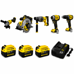 Pack STANLEY FATMAX V20 18V 5 Outils + 4 Batteries 4Ah + 2 Chargeurs