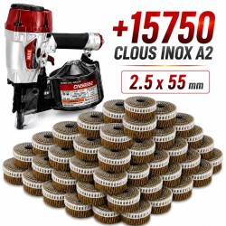 MAX CN565S2 PACK PRO CLOUEUR BARDAGE + 15750 CLOUS 2.5x55 inox A2